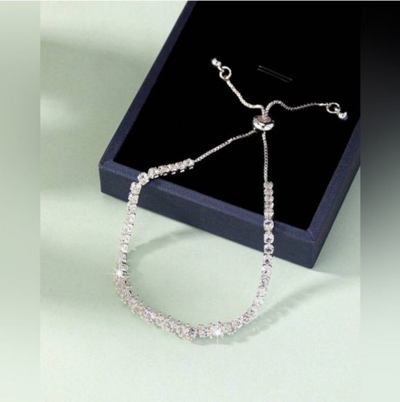 Sterling Silver Plated Tennis Bracelet - Picture 2 of 4